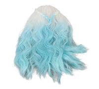 Generic 1/6 Doll Wig Gradient Colors Curly High Elasticity Replacement Hair for DIY 15.5 to 17cm Dolls (Blue)