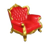 Generic 1/6 Scale Throne-Style Sofa Chair Collectible Vinyl Doll Chair with Legs High-Back Furniture for Collector Dioramas, Red