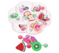 Generic 1 Box Fruit Earrings Set Comfortable Non-pierced Jewelry for Adorable Princess Style Easy to Wear S Birthday Assorted Cute Designs