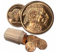 Generic 1 oz copper Buffalo round single in a flip protection sleeve (20 pack)