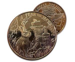 Generic 1 oz Copper “ Fear of The Jackalope” : Cryptid Creatures