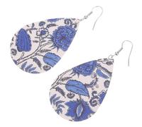 Generic 1 Pair Bohemian Teardrop Dangle Earrings for Women Stylish PU Leather Drop Earrings with Unique Pattern Design for Weddings Birthdays and Daily Wear