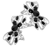 Generic 1 Pair Bow Shoe Clips Bow Shoe Embellishment Elegant Zinc Alloy Rhinestone Decorative for Women Bride Weddings 2.36x1.57x0.59in