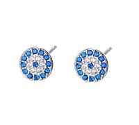Generic 1 Pair Evil Eye Copper Earrings for Women Unique Blue Round Design All Match Ear Jewelry for Parties Celebrations and Daily Wear and Eye Catching Decor