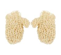Generic 1 Pair Natural Sisal Exfoliating Gloves Lightweight Portable Bath Scrub Gloves for Home Use Body Care