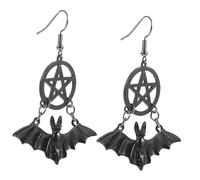 Generic 1 Pair Pentagram Bat Earrings for Halloween Gothic Style Lightweight and Durable for Parties and Everyday Wear Halloween Jewelry for Women