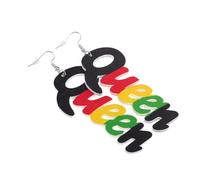 Generic 1 Pair Queen Letter Dangle Earrings for Women Ethnic African Drop Earrings Stylish Costume Jewelry for Everyday Wear and Special Occasions Elegant and Durable Design