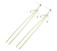 Generic 1 Pair U Shape Hair Chopsticks with Ribbon Tassel Chinese Decorative Bun Sticks for Women Artistic Hair Forks for Hanfu Styles Traditional Hairpin Accessories with Faux Pearl Beads