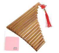 Generic 1 PC 15 15 Pipe Pan Flutes Traditional Musical Instrument Chinese Pan Pipe Instrument Beginner Pan Flute Drum Kid Instrument Educational Pan Flute Hole Panpipe Bamboo Brown