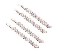 Generic 1 Set 2 Pairs Crystal Hairpin Pearl Hair Clip Trendy Fancy Bobby Bridal Bobby for Women Gold Wedding Decor Rhinestone Barrettes for Women Sparkly Hairclip Pins Gems Alloy Golden