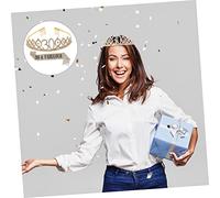 Generic 1 Set 2pcs Crown Ceremonial Belt Ritual Belt Party Sash Crown Queen Birthday Party Sash Rose Gold Decorations Birthday and Tiaras and 30th Princess Alloy