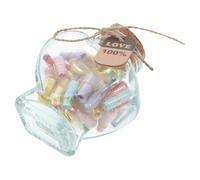 Generic 1 Set Cute Heart Shaped Glass Capsule Decorative Bottle for Love Notes Anniversary Birthday Valentine's Day Personal Keepsake and Practical Storage for Secrets and Wishes