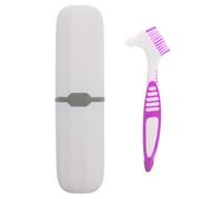 Generic 1 Set Denture Brush Set for False Teeth - Denture Toothbrushes with Double Sided Design - Cleaning Brush with Multi-Layered Soft Bristles and Anti-Slip Handle