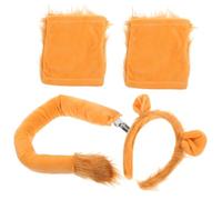 Generic 1 Set Halloween Animal Headbands Animal Costume Dog Wig Reindeer Hat Lion Costume Prop Tails Dog Costume Lion Costume Mouse Ears and Tail Lion Costume Adult Dogs Orange Fabric