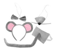 Generic 1 Set Halloween Headband Animal Costume Accessory Cosplay Party Bear Ears Chipmunk Animal Ears Fox Ears and Tail Costumes Animal Ear Headband Furry Ear Wolf Ears Chucky Fabric Grey
