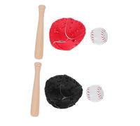 Generic 1 Set Miniature Baseball Model Dollhouse Accessories with Bat Gloves and Balls for Sports Theme Decoration for Friends and Family