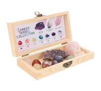 Generic 1 Set Natural Chakra Crystals Box Raw Quartz Mineral Specimens for Geology Education DIY Crafts Home Unique for Enthusiasts