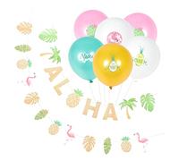 Generic 1 Set Tropical Hawaiian Party Balloons of Latex Balloons Banner for Summer Aloha Theme Decorations for Indoor Outdoor Celebrations and Unforgettable Memories