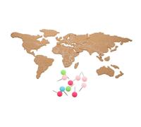 Generic 1 Set World Map Wooden Board Corkboards Cork Board Travel Map Continental Map Cork Board Pins Self-Adhesive Cork Board Map of The World Posters Home Cork Board World Map Khaki
