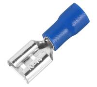 Generic 10~100 Female Crimp Terminal 2.8 4.8 6.3mm Insulated Spade Wire Connectors Red blue yellow Electrical Wiring Cable Plug(Blue 6.3mm,50PCS)