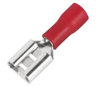 Generic 10~100 Female Crimp Terminal 2.8 4.8 6.3mm Insulated Spade Wire Connectors Red blue yellow Electrical Wiring Cable Plug(Red 6.3mm,50PCS)