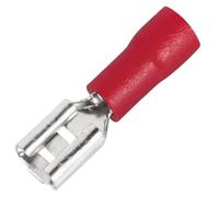 Generic 10~100 Female Crimp Terminal 2.8 4.8 6.3mm Insulated Spade Wire Connectors Red blue yellow Electrical Wiring Cable Plug(Red 4.8mm,50PCS)