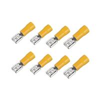 Generic 10~100pcs Female Crimp Terminal 2.8mm 4. 6.3mm Insulated Spade Wire Connector Electrical Wiring Cable Plug Red blue yellow(6.3mm Yellow,50PCS)