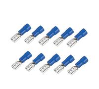 Generic 10~100pcs Female Crimp Terminal 2.8mm 4. 6.3mm Insulated Spade Wire Connector Electrical Wiring Cable Plug Red blue yellow(4.8mm Blue,100PCS)