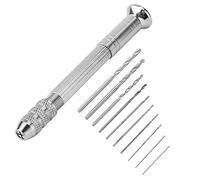 Generic 10 * 7 * 2 Mini Hand Twist Drill with 10 Borks Bits Punch Tool Pin Screwdr Hand Drill Pin
