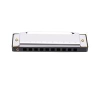 Generic 10 Hole C Harmonica, Durable Portable Harmonica for Beginners and Kids, Perfect for Travel and Practice, Compact Size 4.61x1.57x0.98in (Silver)