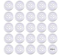 Generic 10 Mm White Glossy Dyeable Finish Pearl Buttons, 60 Pcs Mother of Pearl Buttons for Suits and High-End Shirts Sewing