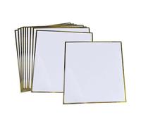 Generic 10 Pieces Shikishi Boards White Cards Washi Paper Practical Framing Gold Edges Suitable for Artists Fans Anime Cosplay Decoration, 18x21 cm