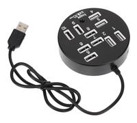 Generic 10-port USB 2.0 Hub USB Extension Adapter with Low Power Consumption and Stable Operation Abs Material Compatible with U Disk and Card Reader for Laptop and Desktop Use