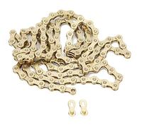 Generic 10 Speed Folding Bike Chain Durable Steel Chain for Road Mountain and Hybrid Bikes 1/2in X 11/128in 116 Links (Gold)