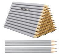 Generic 100 Pack Silver Streak Welders Pencils for Metal Marking, Precision Sharp Lead, Suited for Welders, Electricians, Carpenters, 17.4 Cm Wooden Design