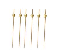 Generic 100 Pcs 12 Cocktail Stick Fruit Cups Skewers Muddler for Cocktails Appetizer Mini Gold Spoons with Cup Charcuterie Cups with Sticks Glassware Reusable Straws Spouts Golden Wooden