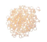 Generic 100 Pieces Pigment Rings Ink Cups Makeup Silicone Glue Holder Lightweight Suitable for Permanent Makeup Gift, as picture show, S