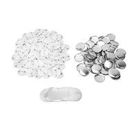 Generic 100 Sets Round Metal Pin Back Button Parts DIY Blank Badge Kit for Clothes Backpacks, Antirust Badge Making Supplies for School Events, Souvenirs, Tinplate & Plastic Material (32MM)