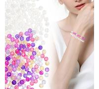 Generic 1000pcs 8mm Round UV Color Changing Beads Bulk Plastic Jewelry Spacers for DIY Bracelets and Crafts Random Mixed Colors Sun and UV Reactive Small Beads Random