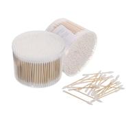 Generic 1000pcs Spiral Ear Cleaning Swabs Makeup Application Swabs 2.9" Double Ended Cotton and Wood Buds Protecting Ear Membrane Disposable for Travel and Nail Art Application