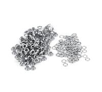 Generic 100pcs 5mm Metal Eyelets Grommets, Brass Iron Washers for Leather Craft, with Gold Silver Colors for Clothing Bags Shoelaces Belts Fabric Textiles (Silver)