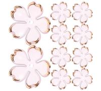 Generic 100pcs Acrylic Cherry Blossom Bead Caps Gold Plating Five-Petal Flower Spacer Beads for DIY Jewelry Making Gradient Yellow-Pink Decorative for Bracelets Necklaces Earrings