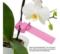 Generic 100pcs Adjustable Hanging Plant Labels Durable PVC Marker Tags for Seed Identification Garden Decor 21 X 2cm White Blue Pink (Pink)