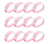 Generic 100pcs Adjustable Newborn Identification Wristbands, Pink Medical Id Bracelets with Secure Snap Closure, Anti-Lost Hospital Safety Bands for Accurate Patient Identification