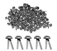 Generic 100pcs Brads Paper Fasteners, 6mm x 13mm Metal Paper Crafts Brads, Small Round Brass Split Pins for Children Crafting Decorative Scrapbooking DIY, Gunmetal