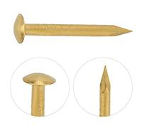 Generic 100Pcs Brazen Brass Round Head Nail Vintage Craft Fastener for Wall Hanging and DIY Projects, Small Size for Exquisite Boxes or Toy Houses, Material: Brass (15mm Long)