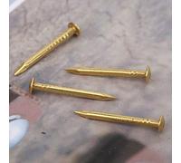 Generic 100Pcs Brazen Brass Round Head Nail Vintage Craft Fastener for Wall Hanging and DIY Projects, Small Size for Exquisite Boxes or Toy Houses, Material: Brass (18mm Long)