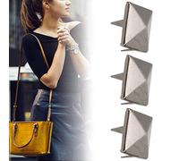 Generic 100pcs Decoration Rivet Four Claw Square Studs for Custom Leather Projects Shoes Bags Jackets Brass Gold Silver Black 10mm 12mm 15mm (Gray #17)