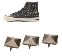 Generic 100pcs Decoration Rivet Four Claw Square Studs for Custom Leather Projects Shoes Bags Jackets Brass Gold Silver Black 10mm 12mm 15mm (Bronze #22)