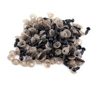 Generic 100pcs Durable Black Plastic Doll Safety Eyes with Washers for Teddy Bear Plush Toys, Threaded Design, Lightweight, Suitable for Dolls, Stuffed Animals, 6/9/10/12MM (6mm)